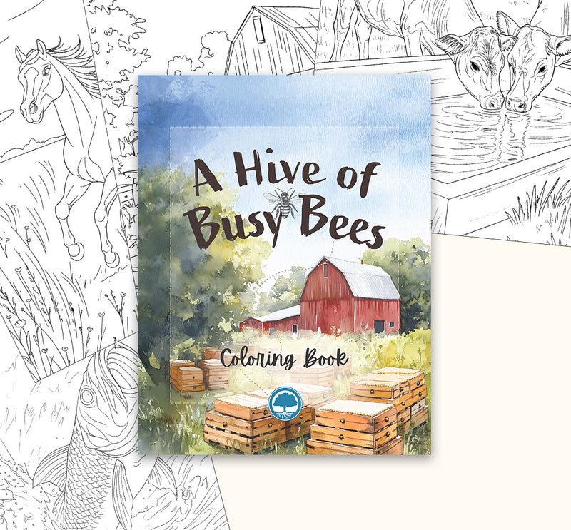 A Hive of Busy Bees printable coloring book