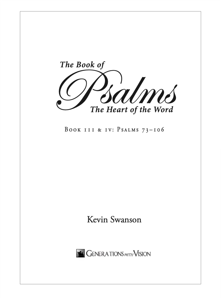 Psalms Study Guide Books 3/4 (Ps. 73-106)